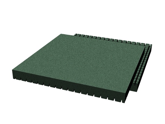 Gummifplaster 500x500x45 mm (Raster 28 mm, grün)