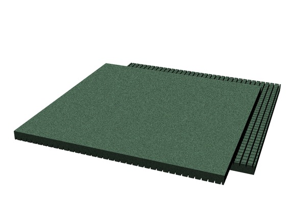 Gummifplaster 1000x1000x45 mm (Raster 28 mm, grün)