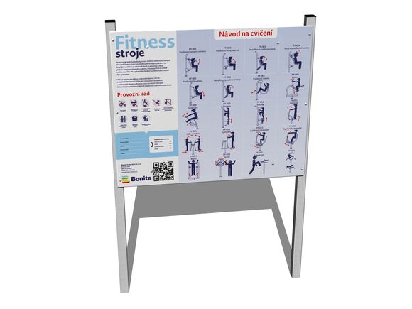 Informationstafel mit Betriebs-und Übungsplan fürs fitness IT201K