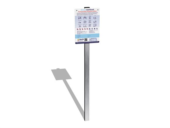 Informationstafel mit Betriebs-und Übungsplan fürs Workout