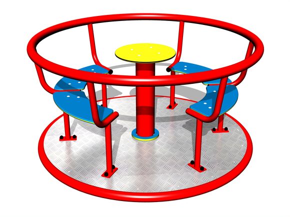 Karussell mit Sitzen (Durchmesser 1,4 m) - rot