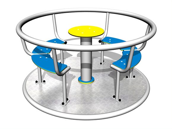 Karussell mit Sitzen (Durchmesser 1,4 m) - silber