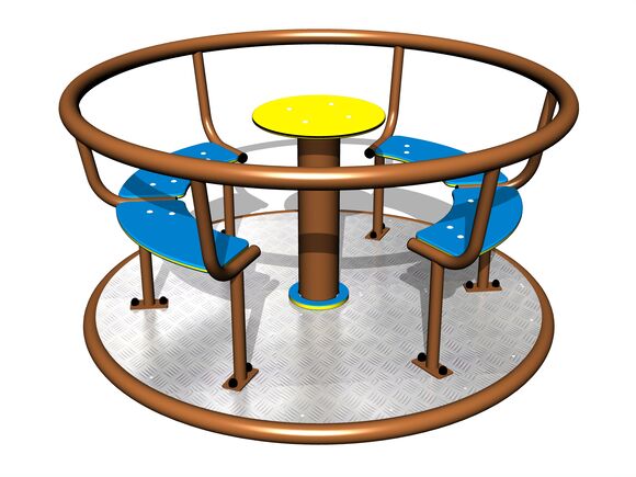 Karussell mit Sitzen (Durchmesser 1,4 m) - metall	