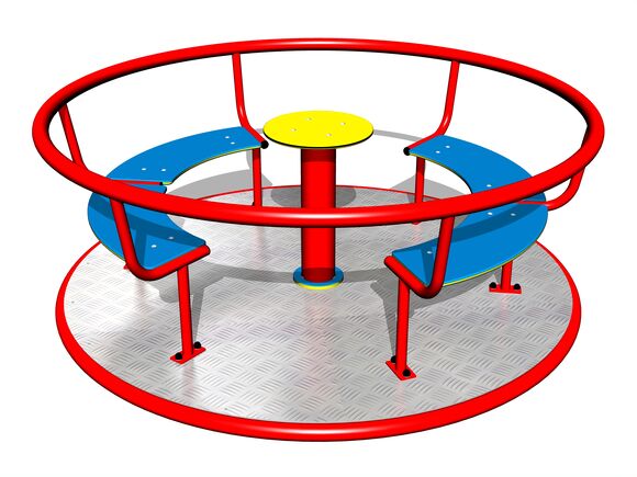 Karussell mit Sitzen (Durchmesser 1,8 m) - rot