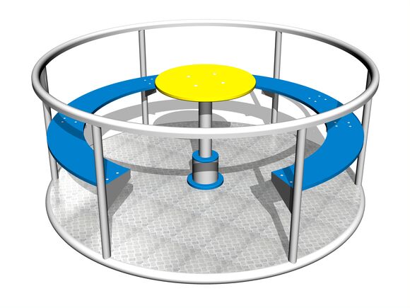 Karussell mit Sitzen KON0001KS (Durchmesser 1,25 m) - silber