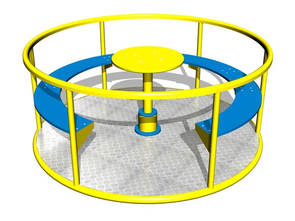 Karussell mit Sitzen KON0001KY (Durchmesser 1,25 m) - gelb