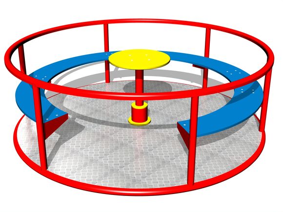 Karussell mit Sitzen KON0003KR (Durchmesser 1,65 m) - rot
