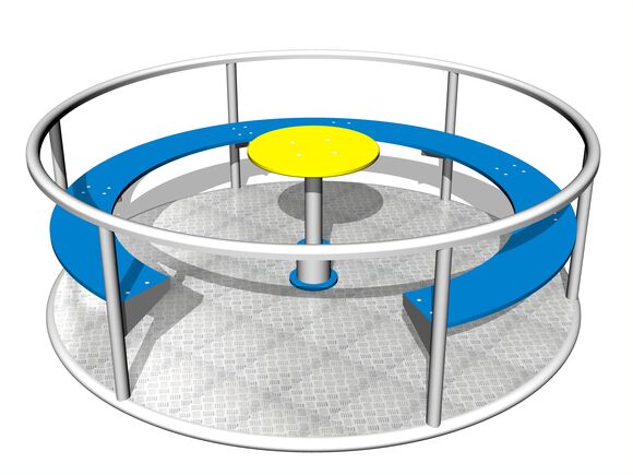 Karussell mit Sitzen KON0003KS (Durchmesser 1,65 m) - silber