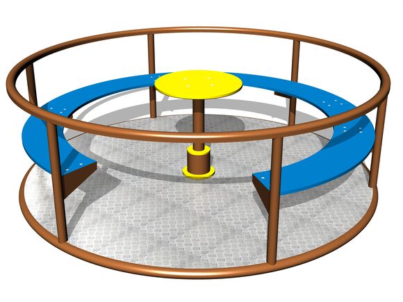 Karussell mit Sitzen KON0004KW (Durchmesser 1,85 m) - KW - braun	