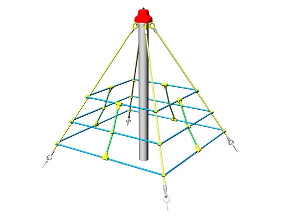 Seilpyramide PY420K (f.h. 1 m mit 4 Abspannungen)