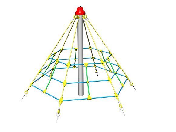 Seilpyramide PY621K (f.h. 1 m, mit 6 Abspannungen, ohne Innennetz)