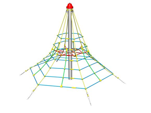 Seilpyramide PY625K (f.h. 1 m, mit 6 Abspannungen)