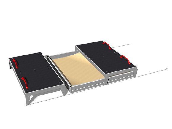 Sandkasten mit Schiebedeckel 3x3 m PK330KS - silber