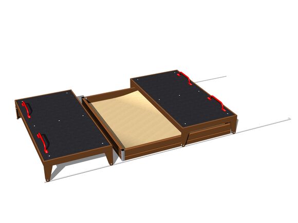 Sandkasten mit Schiebedeckel 2x2 m PK220KW - braun