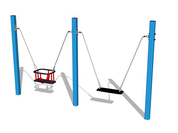 Ketten-Doppelschaukel - blau (f.h. 1,0 m)