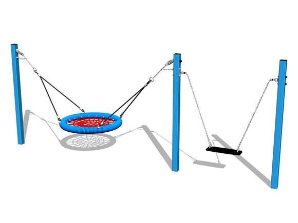 Ketten-Doppelschaukel - blau (f.h. 1,0 m)