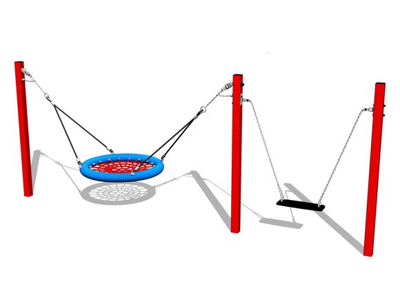 Ketten-Doppelschaukel - rot (f.h. 1,0 m)