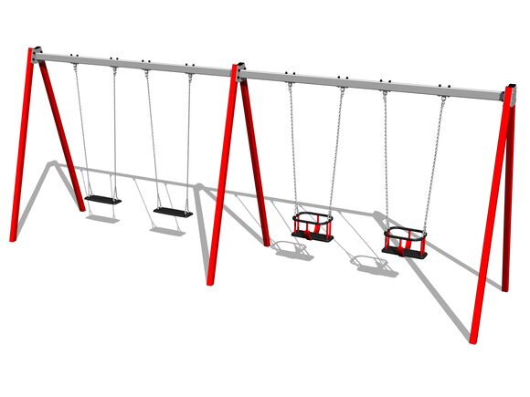 Ketten-Vierfachschauke RH6412KR - rot (f.h. 1,5 m)