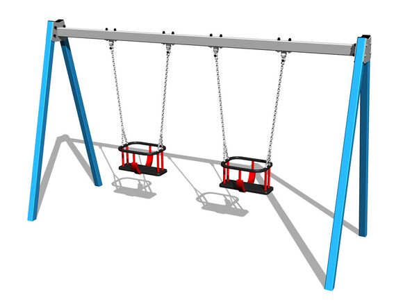 Ketten-Doppelschaukel RH6213KB - blau (f.h. 1,0 m)