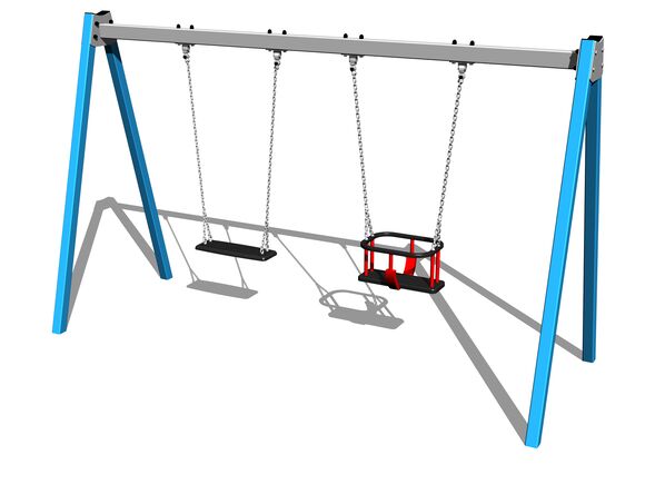 Ketten-Doppelschaukel RH6212KB - blau (f.h. 1,0 m)