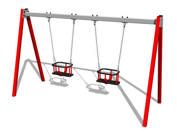 Ketten-Doppelschaukel RH6213KR - rot (f.h. 1,0 m)