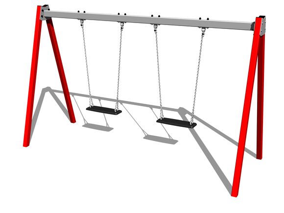 Ketten-Doppelschaukel RH6211KR - rot (f.h. 1,0 m)