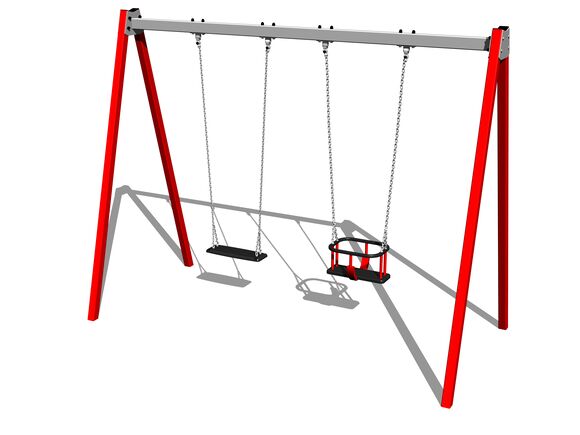Ketten-Doppelschaukel RH6212KR - rot (f.h. 1,5 m)