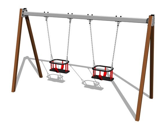 Ketten-Doppelschaukel RH6213KW- braun (f.h. 1,0 m)