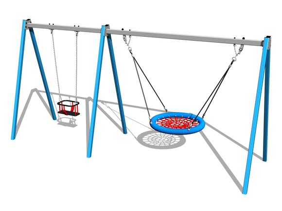 Ketten-Doppelschaukel RH6222KB - blau (f.h. 1,5 m)
