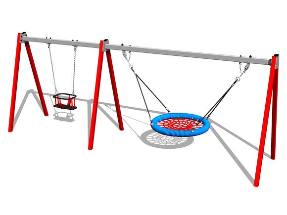 Ketten-Doppelschaukel RH6222KR - rot (f.h. 1 m)