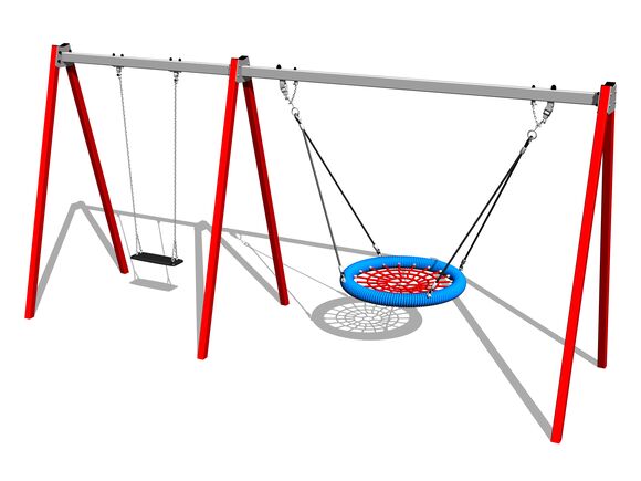 Ketten-Doppelschaukel RH6221KR - rot (f.h. 1,5 m)
