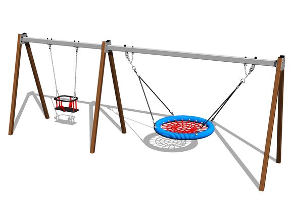 Ketten-Doppelschaukel RH6222KW- braun (f.h. 1 m)