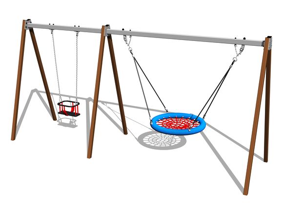 Ketten-Doppelschaukel RH6222KW- braun (f.h. 1,5 m)