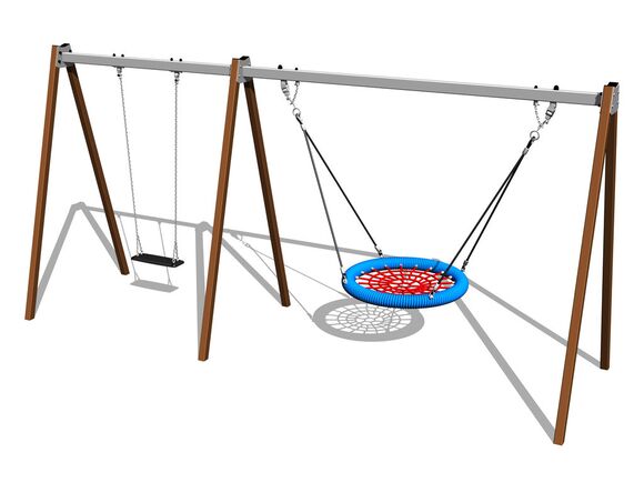 Ketten-Doppelschaukel RH6221KW- braun (f.h. 1,5 m)