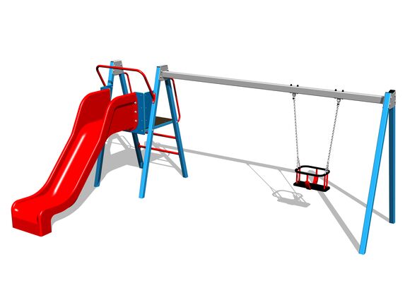 Kettenschaukel mit Rutsche RH6152KB - blau (f.h. 1 m)