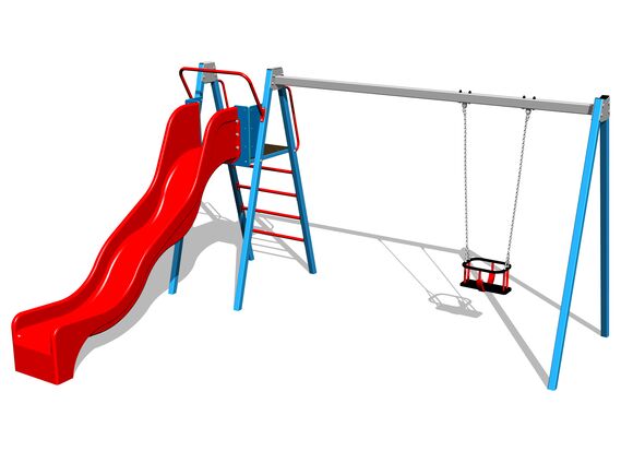 Kettenschaukel mit Rutsche RH6152KB - blau (f.h. 1,5 m)