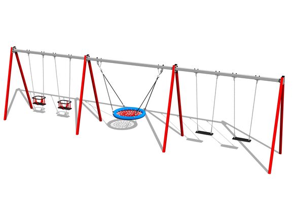 Fünffache Kettenschaukel RH6521KR - rot (f.h. 1,5 m)