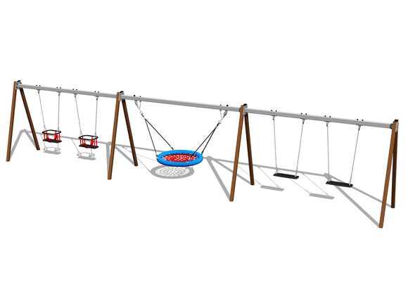 Fünffache Kettenschaukel RH6521KW- braun (f.h. 1,0 m