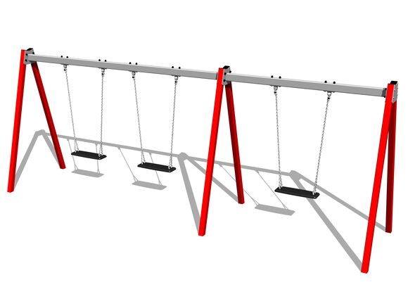 Ketten-Dreifachschaukel RH6311KR - rot (f.h. 1,0 m)