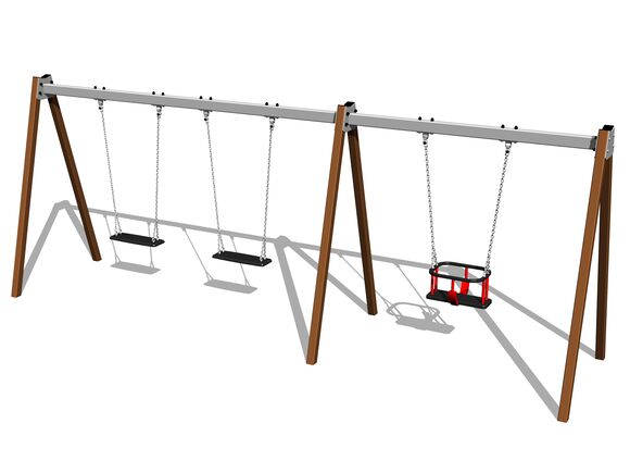 Ketten-Dreifachschaukel RH6312KW- braun (f.h. 1,0 m)