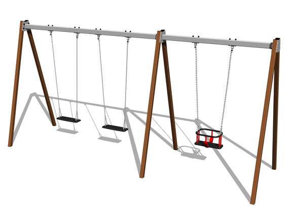 Ketten-Dreifachschaukel RH6312KW- braun (f.h. 1,5 m)