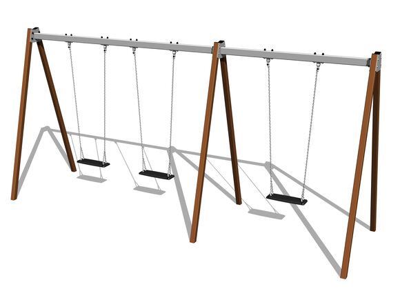 Ketten-Dreifachschaukel RH6311KW- braun (f.h. 1,5 m)