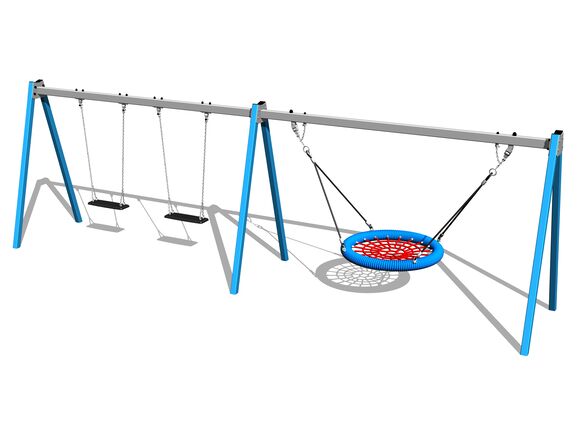 Ketten-Dreifachschaukel RH6321KB - blau (f.h. 1,0 m)