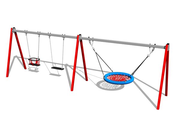 Ketten-Dreifachschaukel  RH6322KR - rot (f.h. 1,0 m)