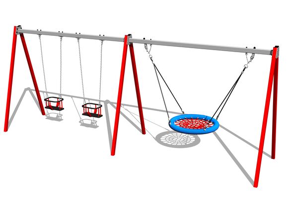 Ketten-Dreifachschaukel RH6323KR - rot (f.h. 1,5 m)