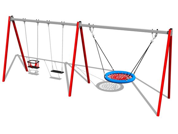 Ketten-Dreifachschaukel  RH6322KR - rot (f.h. 1,5 m)