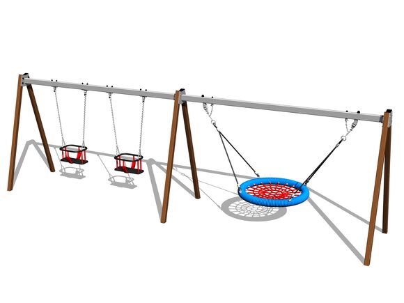 Ketten-Dreifachschaukel RH6323KW- braun (f.h. 1 m)