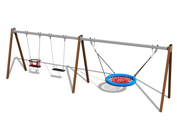 Ketten-Dreifachschaukel  RH6322KW- braun (f.h. 1 m)