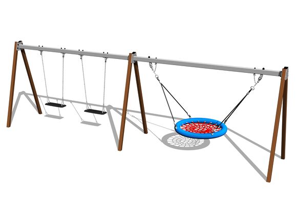 Ketten-Dreifachschaukel RH6321KW- braun (f.h. 1,0 m)