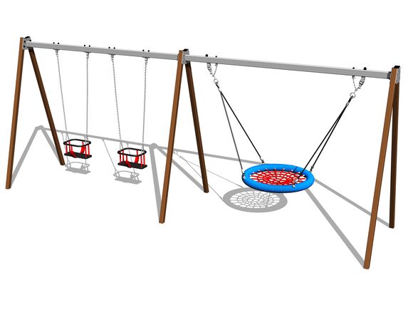 Ketten-Dreifachschaukel RH6323KW- braun (f.h. 1,5 m)